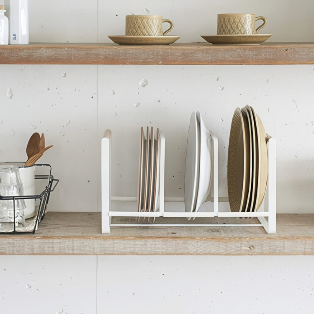 Ställning för Tallrikar, Långt, TOSCA DISH ORGANIZER, 34,5 x 16,5 x H 20 cm, Yamazaki, Vit i gruppen Förvaring / Köksförvaring / Organisera köksskåp hos SmartaSaker.se (42888)