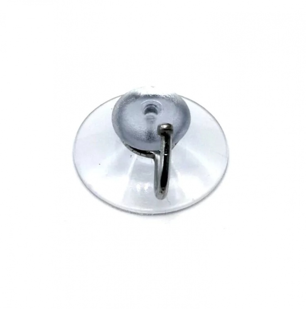 Sugpropp med krok, MINI HOOK, Ø 3 cm, Klar / Silver i gruppen Förvaring / Badrumsförvaring hos SmartaSaker.se (42902)