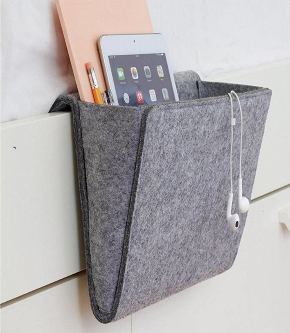 Sängficka för sängen eller soffan, KIKKERLAND SMALL BED SIDE POCKET, Grå i gruppen Förvaring / Sovrumsförvaring hos SmartaSaker.se (42915)