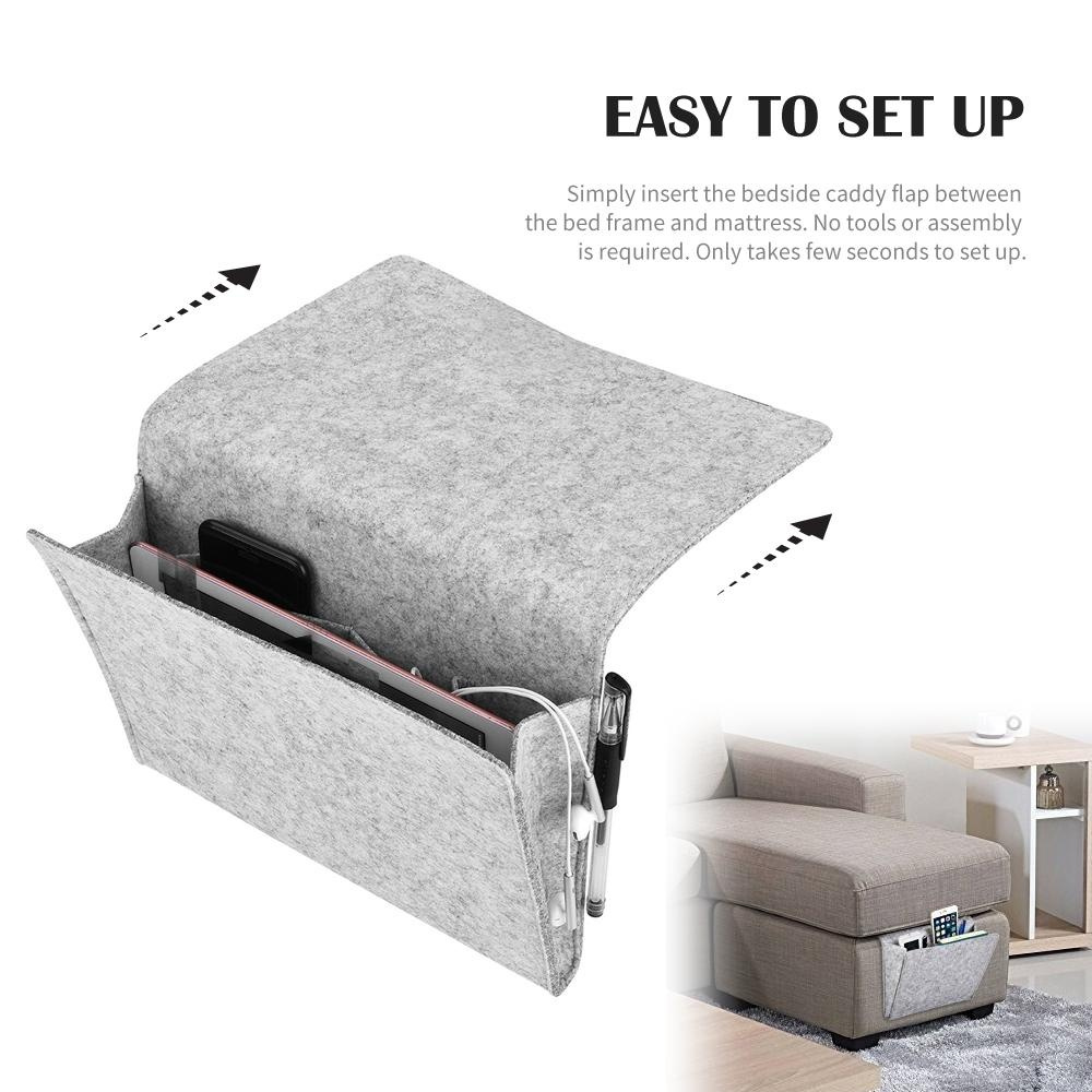 Sängficka för sängen eller soffan, KIKKERLAND SMALL BED SIDE POCKET, Grå i gruppen Förvaring / Sovrumsförvaring hos SmartaSaker.se (42915)