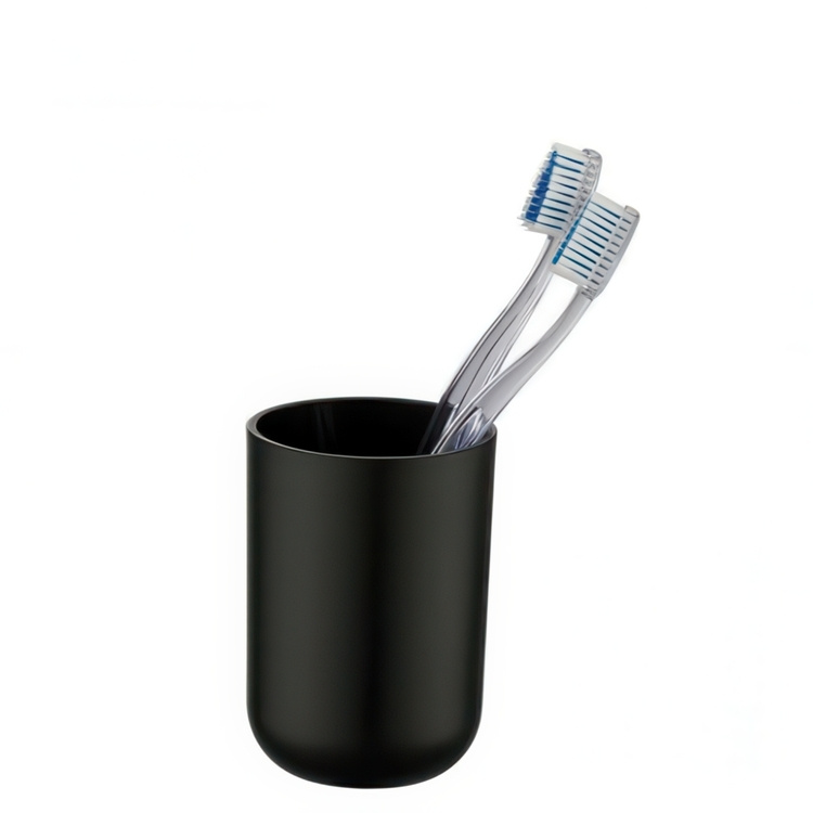 Tandborsthållare / mugg, BRASIL, Ø 7,3 x H 10,3 cm, Svart i gruppen Förvaring / Badrumsförvaring hos SmartaSaker.se (42919)