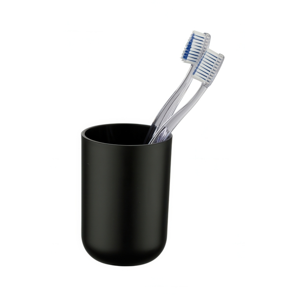 Tandborsthållare / mugg, BRASIL, Ø 7,3 x H 10,3 cm, Svart i gruppen Förvaring / Badrumsförvaring hos SmartaSaker.se (42919)