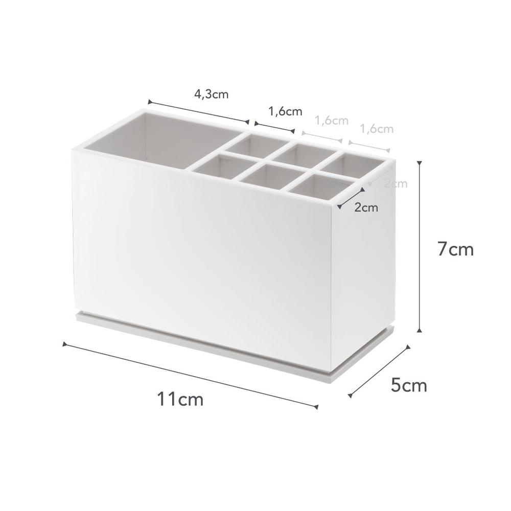 Tandborsthållare med plats för tandkräm, YAMAZAKI MIST, 11 x 5 x H 7 cm, Vit i gruppen Förvaring / Badrumsförvaring hos SmartaSaker.se (42924)