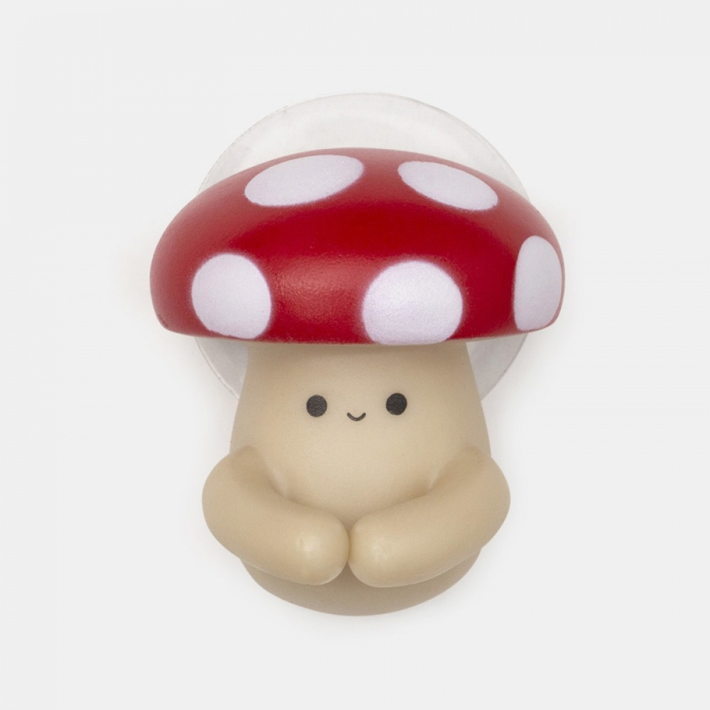 Tandborsthållare med sugproppsfäste, Flugsvamp, MUSHROOM, 3,4 x 4,5 x H 5,1 cm, Röd / Beige i gruppen Förvaring / Badrumsförvaring hos SmartaSaker.se (42927)