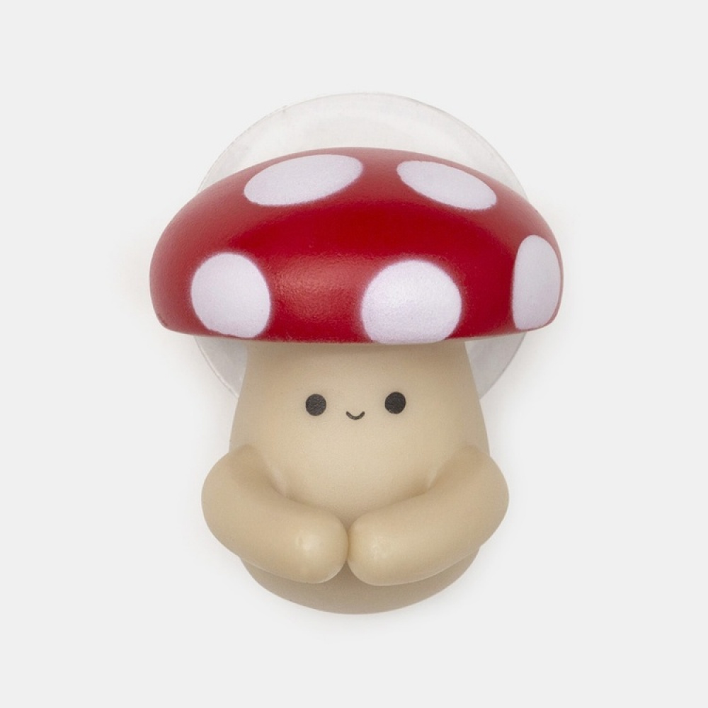 Tandborsthållare med sugproppsfäste, Flugsvamp, MUSHROOM, 3,4 x 4,5 x H 5,1 cm, Röd / Beige i gruppen Förvaring / Badrumsförvaring hos SmartaSaker.se (42927)