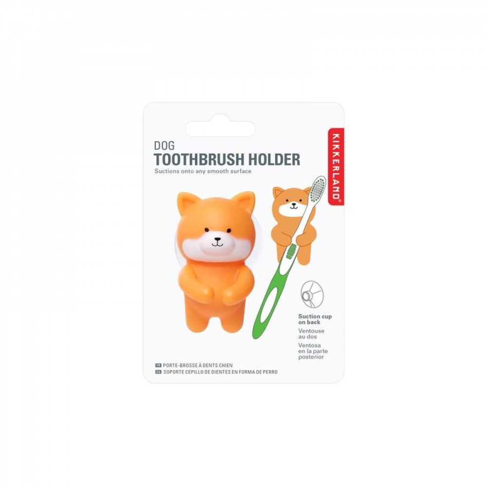 Tandborsthållare med sugproppsfäste, SHIBA INU DOG, 4 x 5 x H 6 cm, Orange i gruppen Förvaring / Badrumsförvaring hos SmartaSaker.se (42932)