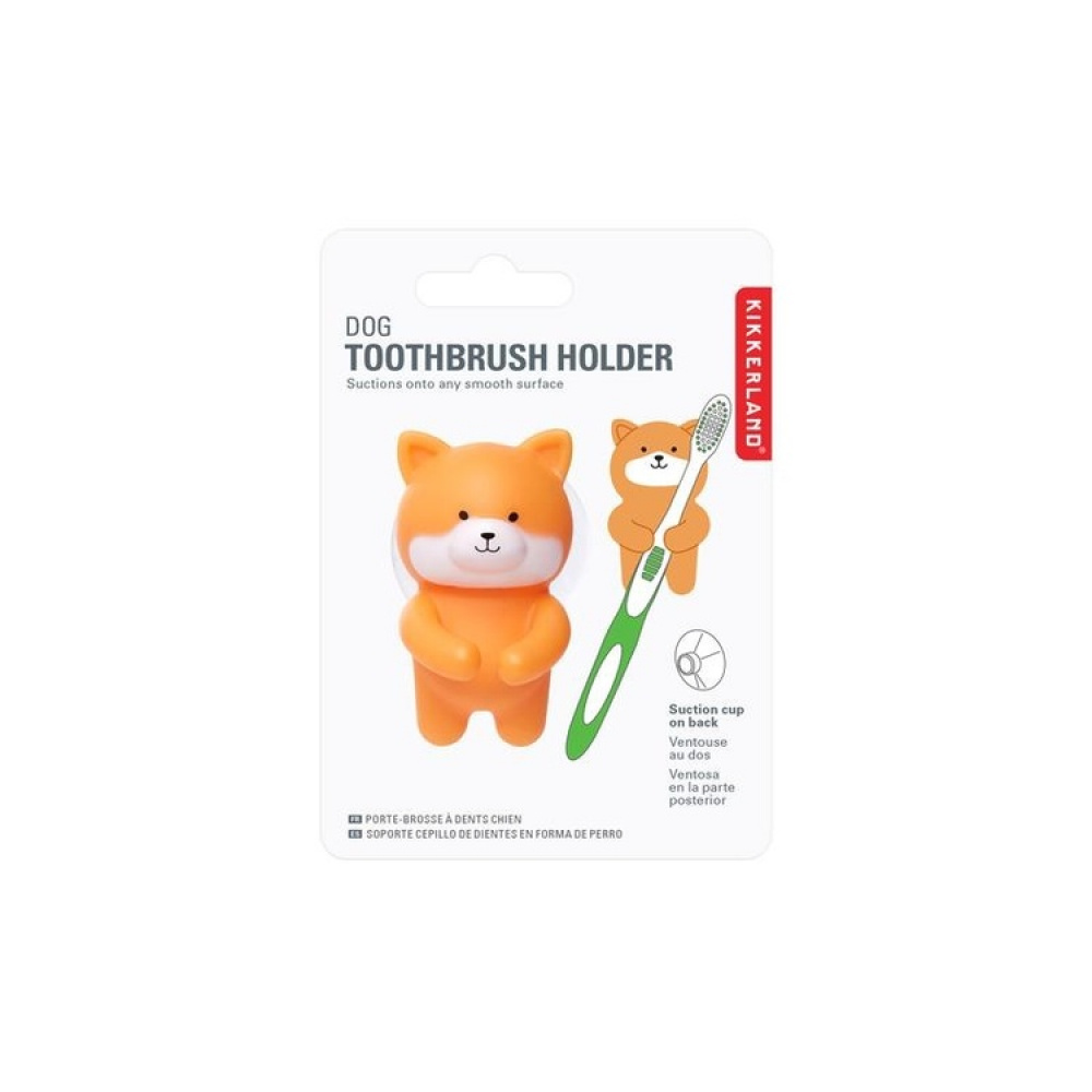 Tandborsthållare med sugproppsfäste, SHIBA INU DOG, 4 x 5 x H 6 cm, Orange i gruppen Förvaring / Badrumsförvaring hos SmartaSaker.se (42932)