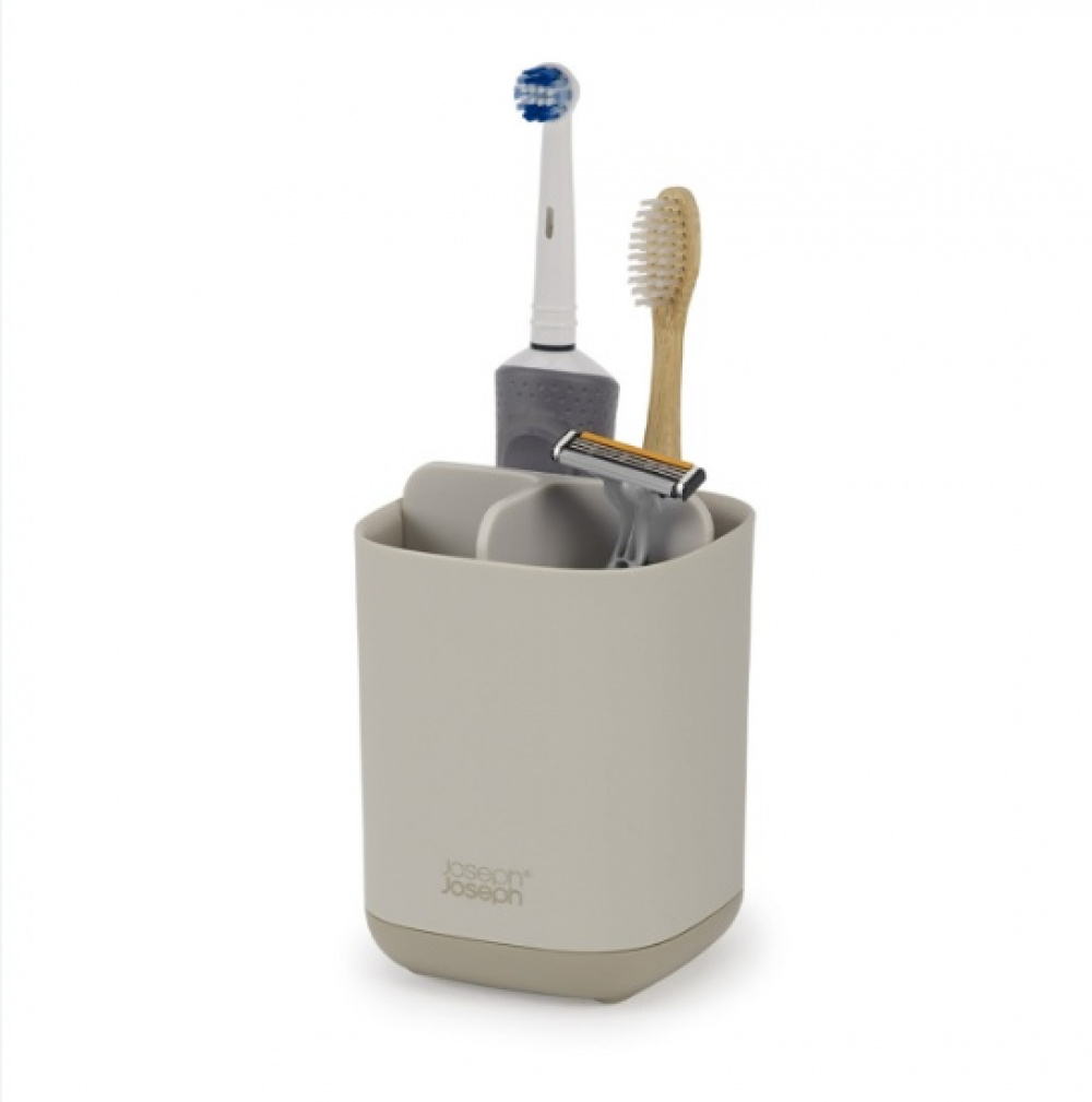 Tandborstmugg för eltandborstar, EASY STORE ECRU, 9 x 9 x H 12,7 cm, Joseph Joseph, Grå-Beige i gruppen Förvaring / Badrumsförvaring hos SmartaSaker.se (42938)
