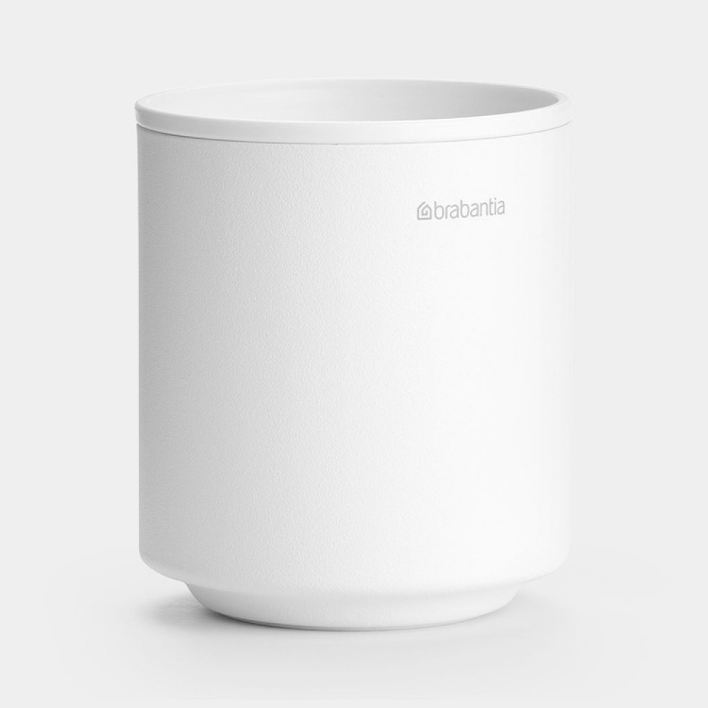 Tandborstmugg i metall, BRABANTIA MINDSET, Ø 8,1 x H 9,4 cm, Vit i gruppen Förvaring / Badrumsförvaring hos SmartaSaker.se (42939)