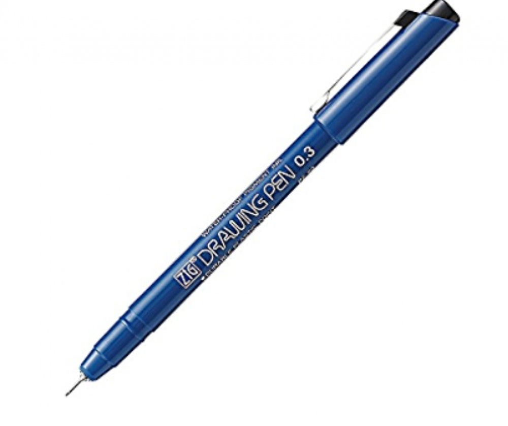 Textningspenna Fineliner, ZIG KUREATAKE 0,3 mm, svart i gruppen Förvaring / Kontorsmaterial hos SmartaSaker.se (42954)