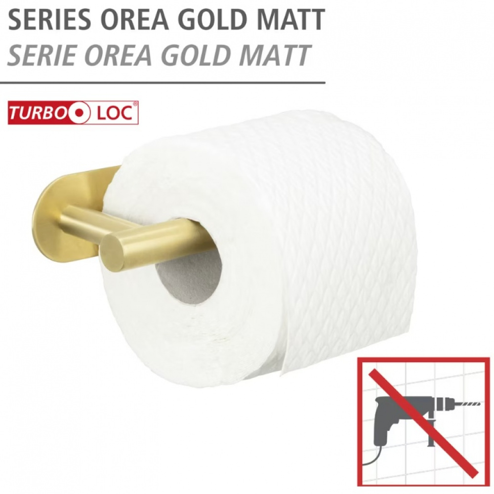 Toapappershållare, Självhäftande, OREA TURBO-LOC, Guld i gruppen Förvaring / Badrumsförvaring hos SmartaSaker.se (42965)