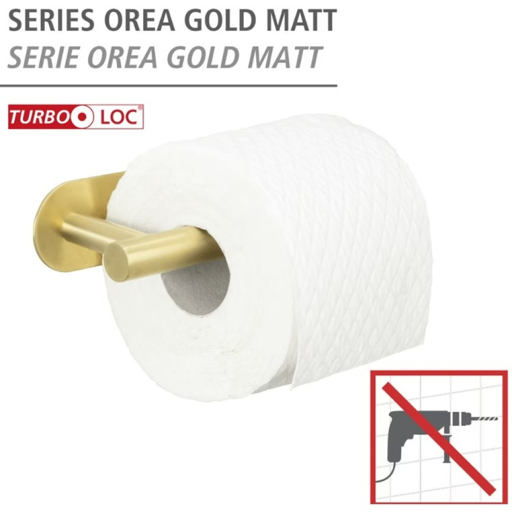 Toapappershållare, Självhäftande, OREA TURBO-LOC, Guld i gruppen Förvaring / Badrumsförvaring hos SmartaSaker.se (42965)