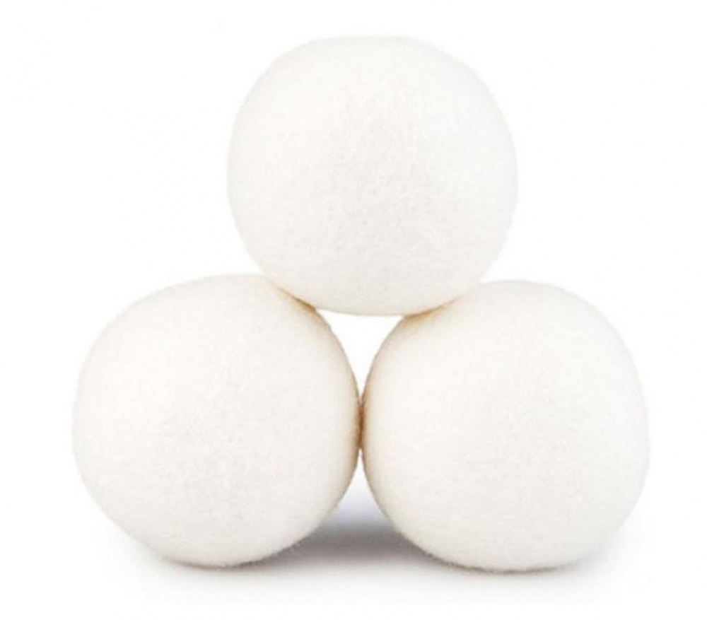 Torkbollar av ull till torktumlaren, 3 st, WOOL DRYER BALLS, Ã˜ 7 cm, Vita i gruppen Förvaring / Tvätt och tork hos SmartaSaker.se (42966)