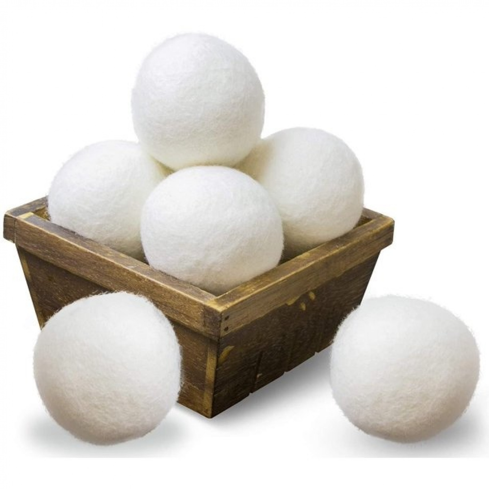 Torkbollar av ull till torktumlaren, 3 st, WOOL DRYER BALLS, Ã˜ 7 cm, Vita i gruppen Förvaring / Tvätt och tork hos SmartaSaker.se (42966)