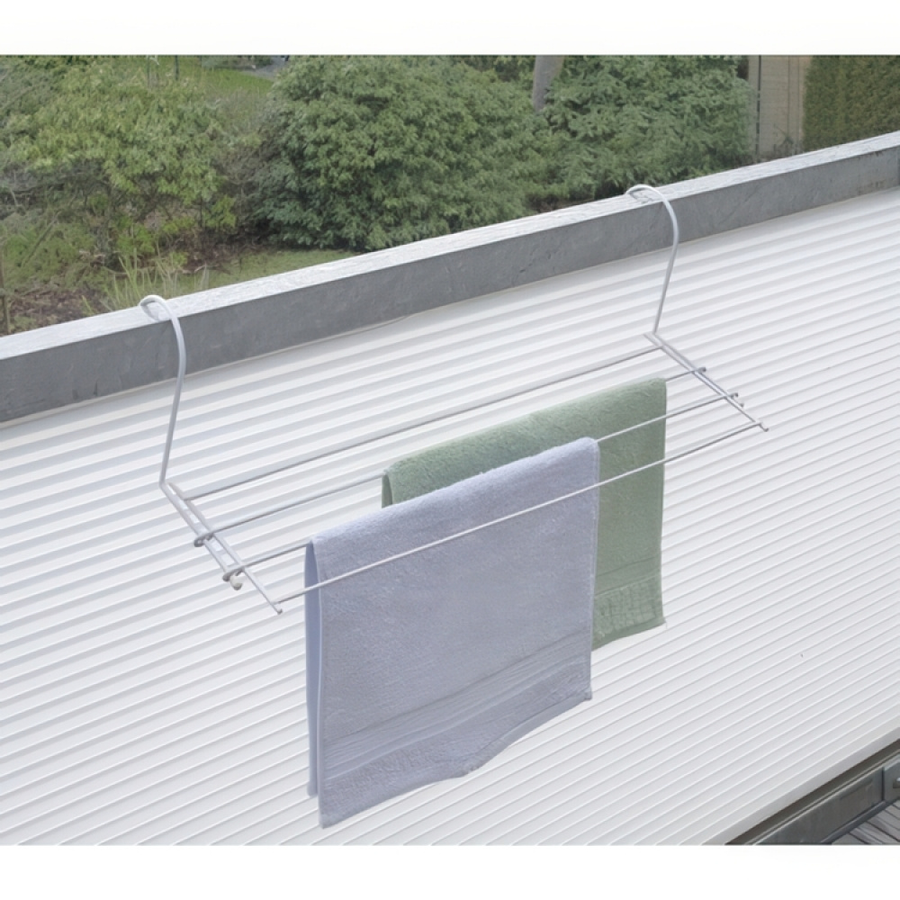 Torkställning för element & balkong, WÄSCHENTROCKNER, 59 x 16 cm, Vit i gruppen Förvaring / Tvätt och tork / Torkställningar hos SmartaSaker.se (42981)