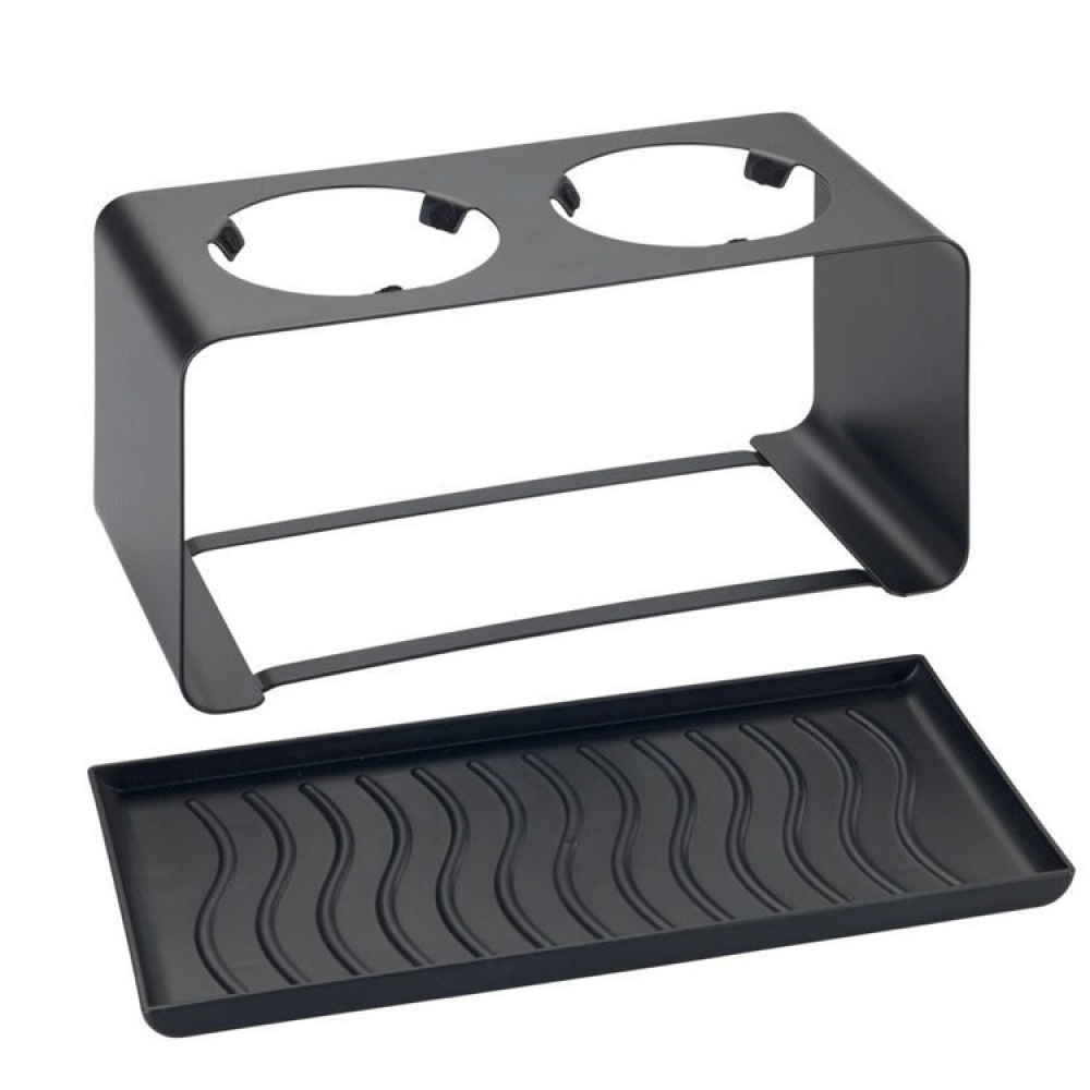 Torkställning i metall för 2 flaskor, WAVE, Svart i gruppen Förvaring / Köksförvaring / Diskställ och diskbänk hos SmartaSaker.se (42988)