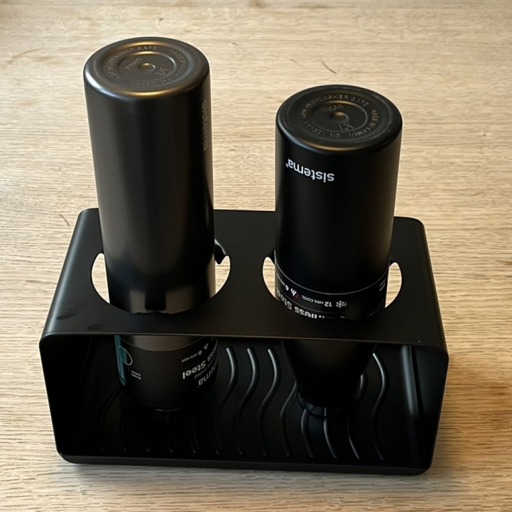 Torkställning i metall för 2 flaskor, WAVE, Svart i gruppen Förvaring / Köksförvaring / Diskställ och diskbänk hos SmartaSaker.se (42988)