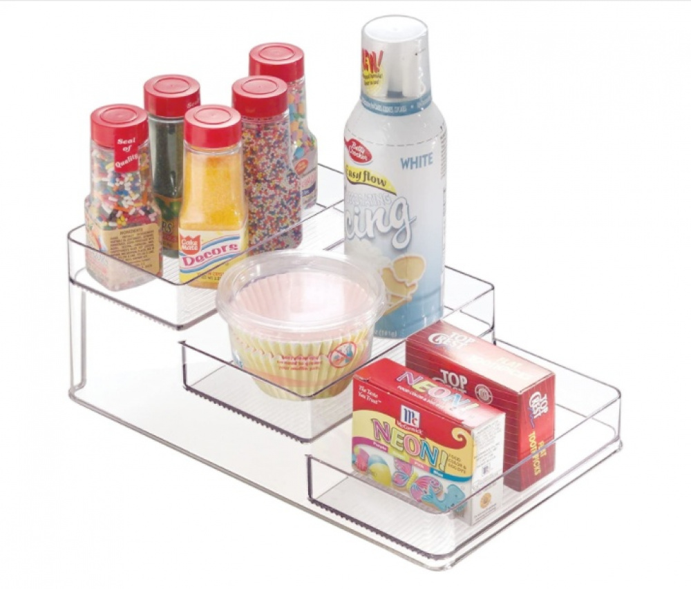 Trappstegshylla, 3 plan, Litet, STADIUM SLIM SPICE RACK, 26 x 16 x H 10 cm, Transparent i gruppen Förvaring / Köksförvaring / Organisera köksskåp hos SmartaSaker.se (42999)