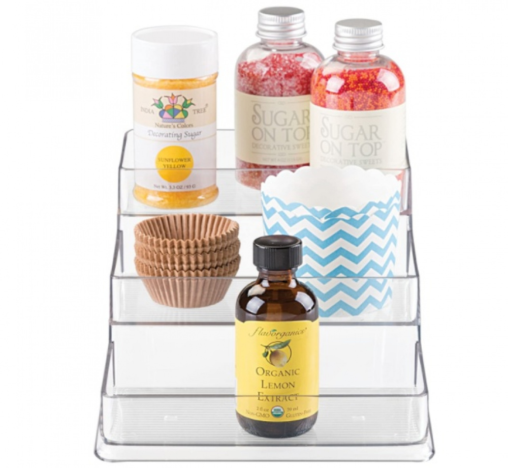 Trappstegshylla, 3 plan, Litet, STADIUM SLIM SPICE RACK, 26 x 16 x H 10 cm, Transparent i gruppen Förvaring / Köksförvaring / Organisera köksskåp hos SmartaSaker.se (42999)