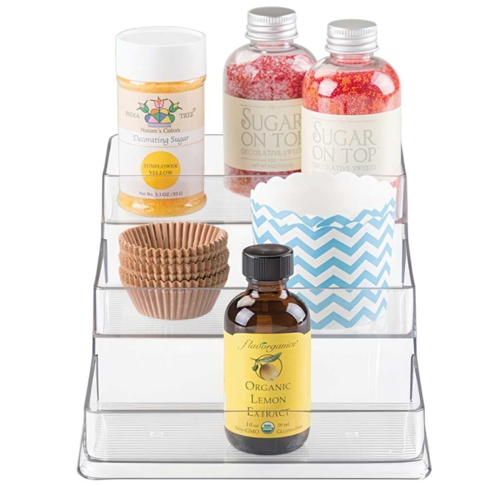 Trappstegshylla, 3 plan, Litet, STADIUM SLIM SPICE RACK, 26 x 16 x H 10 cm, Transparent i gruppen Förvaring / Köksförvaring / Organisera köksskåp hos SmartaSaker.se (42999)