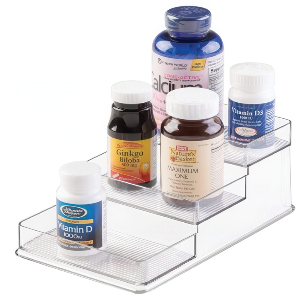Trappstegshylla, 3 plan, Litet, STADIUM SLIM SPICE RACK, 26 x 16 x H 10 cm, Transparent i gruppen Förvaring / Köksförvaring / Organisera köksskåp hos SmartaSaker.se (42999)