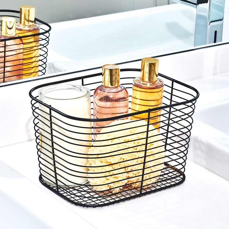 Trådkorg, VIENNA LARGE VANITY BASKET, 24 x 19 x H 19 cm, Svart i gruppen Förvaring / Städförvaring och sopsortering / Städkorgar hos SmartaSaker.se (43003)