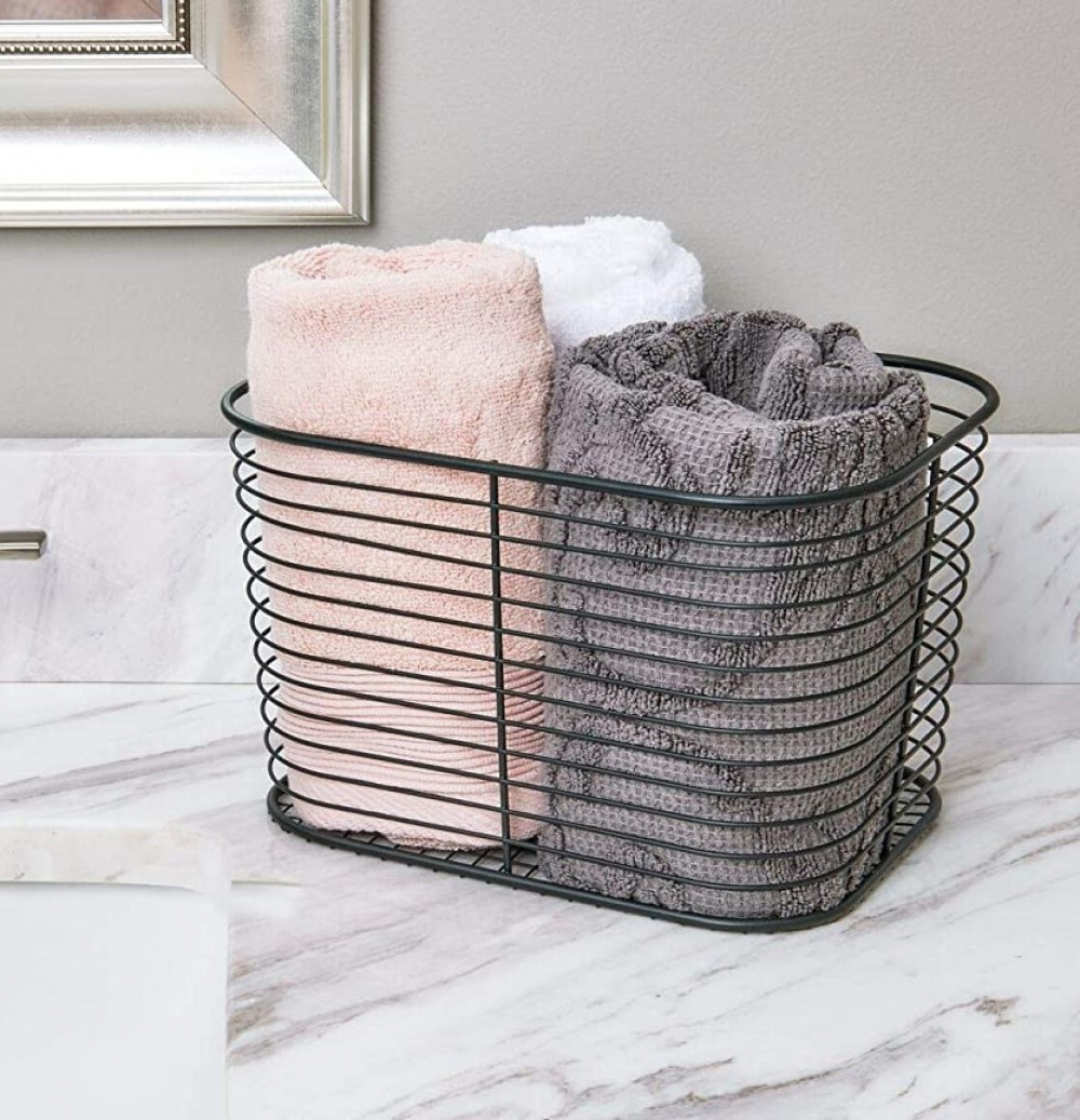 Trådkorg, VIENNA LARGE VANITY BASKET, 24 x 19 x H 19 cm, Svart i gruppen Förvaring / Städförvaring och sopsortering / Städkorgar hos SmartaSaker.se (43003)