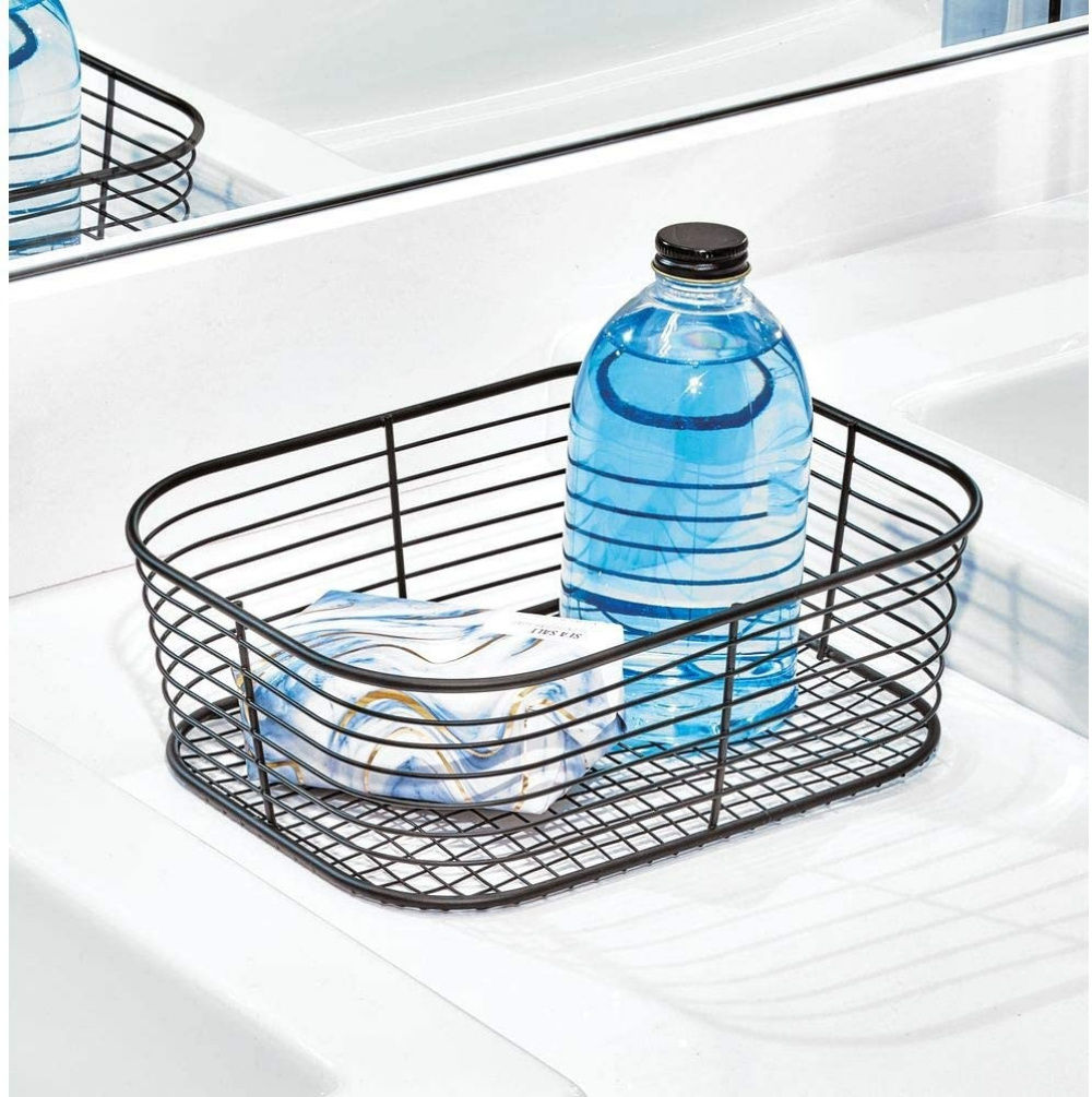 Trådkorg, VIENNA SMALL VANITY BASKET, 24 x 19 x H 8 cm, Svart i gruppen Förvaring / Städförvaring och sopsortering / Städkorgar hos SmartaSaker.se (43004)