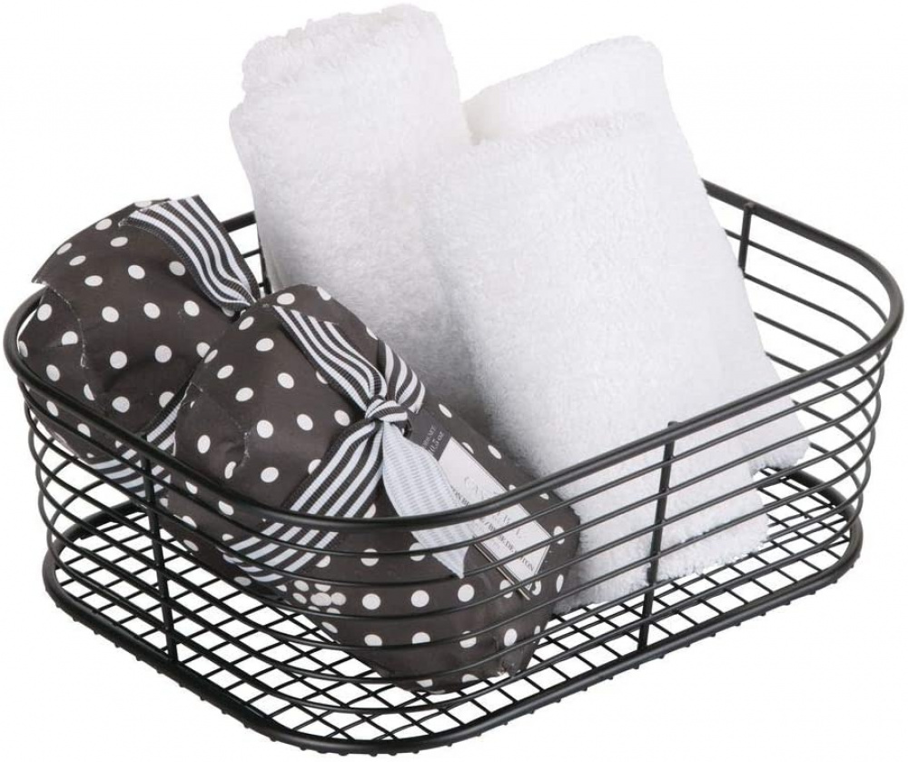 Trådkorg, VIENNA SMALL VANITY BASKET, 24 x 19 x H 8 cm, Svart i gruppen Förvaring / Städförvaring och sopsortering / Städkorgar hos SmartaSaker.se (43004)