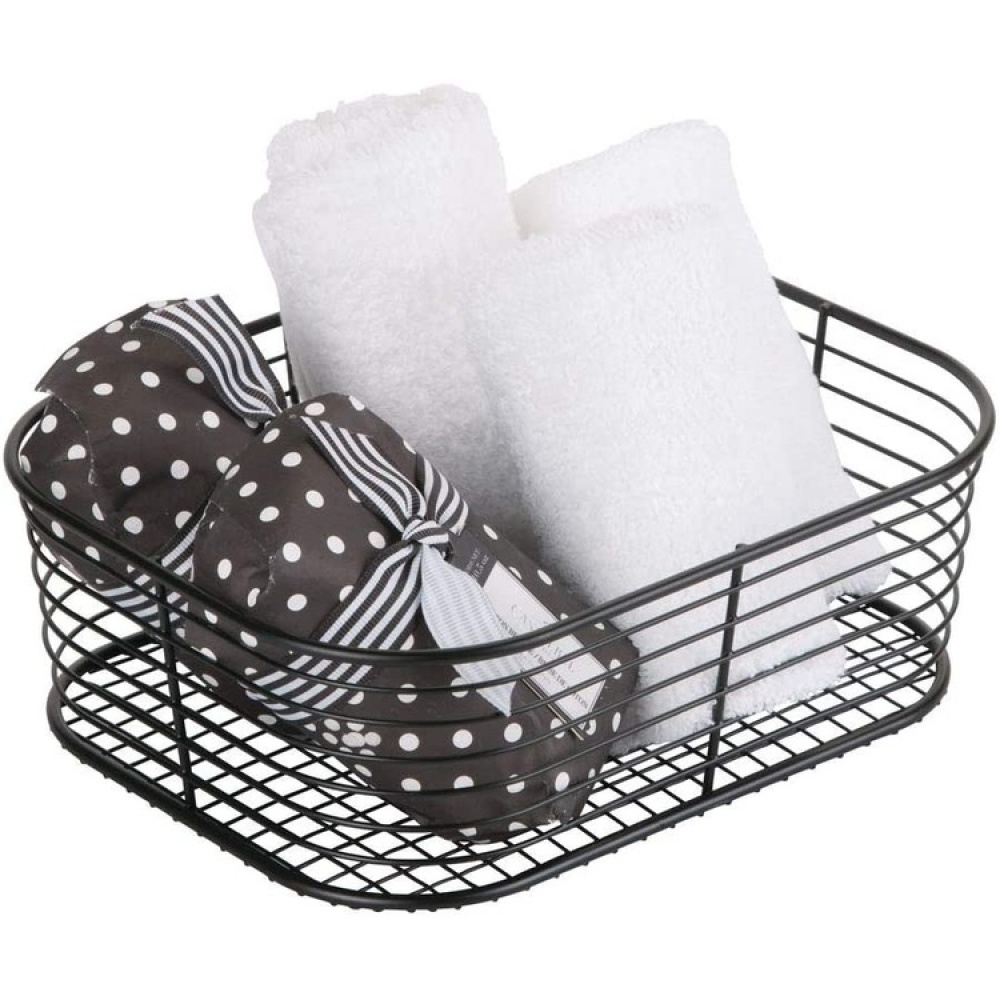 Trådkorg, VIENNA SMALL VANITY BASKET, 24 x 19 x H 8 cm, Svart i gruppen Förvaring / Städförvaring och sopsortering / Städkorgar hos SmartaSaker.se (43004)