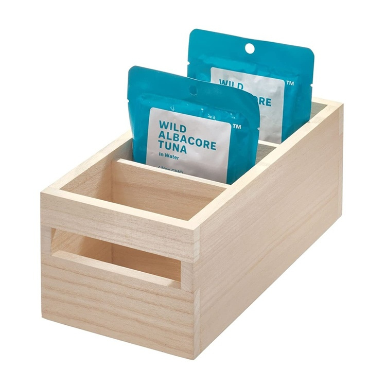 Trälåda, Med fack, PAULOWNIA ECO WOOD ORGANISER, 13 x 25,4 x H 10,5 cm, Natur i gruppen Förvaring / Förvaringslådor hos SmartaSaker.se (43013)