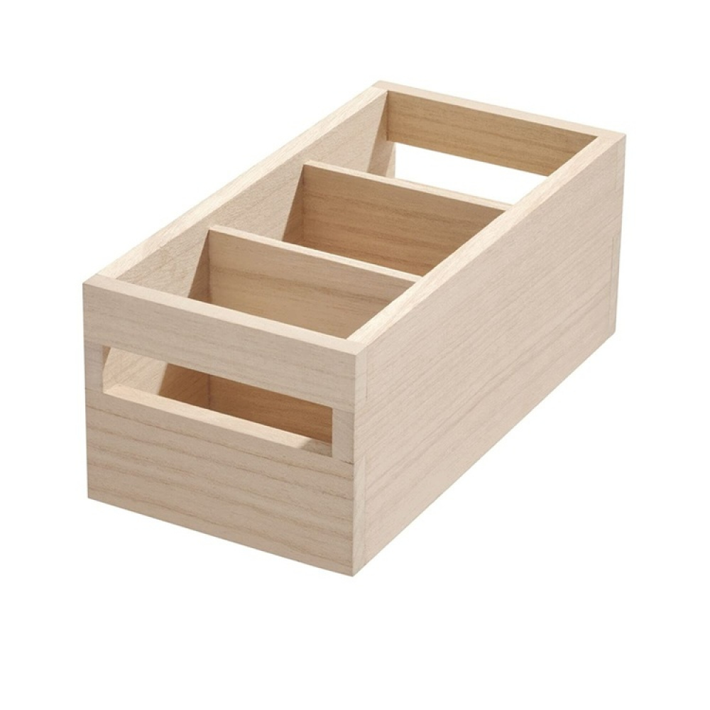 Trälåda, Med fack, PAULOWNIA ECO WOOD ORGANISER, 13 x 25,4 x H 10,5 cm, Natur i gruppen Förvaring / Förvaringslådor hos SmartaSaker.se (43013)