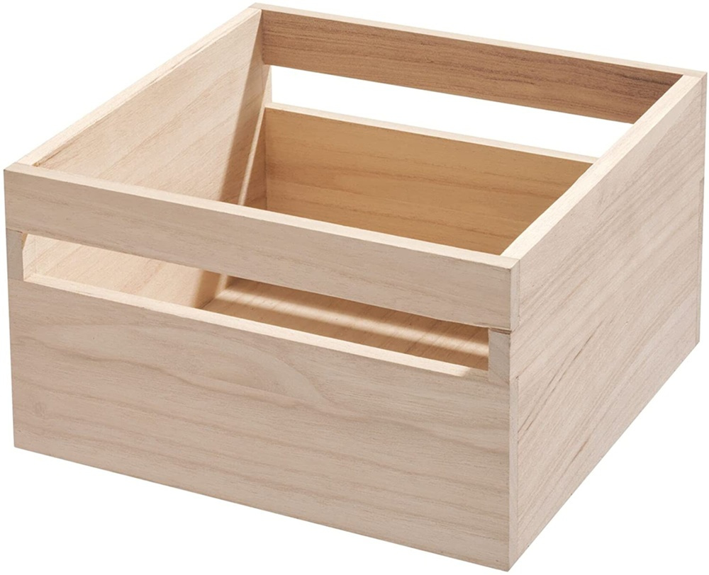 Trälåda, fyrkantig, PAULOWNIA ECO WOOD SQUARE BOX, 25,4 x 25,4 x H 15,2 cm, Natur i gruppen Förvaring / Förvaringslådor hos SmartaSaker.se (43017)