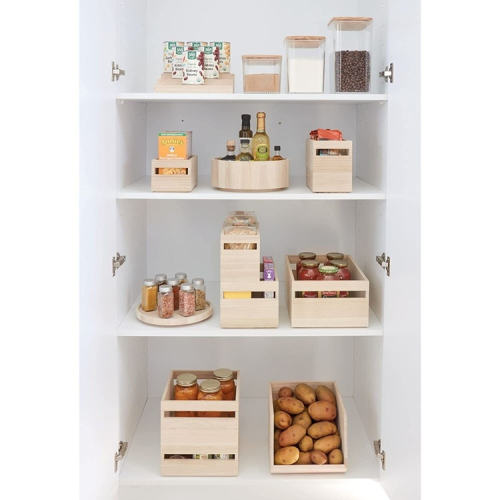 Trälåda, fyrkantig, PAULOWNIA ECO WOOD SQUARE BOX, 25,4 x 25,4 x H 15,2 cm, Natur i gruppen Förvaring / Förvaringslådor hos SmartaSaker.se (43017)