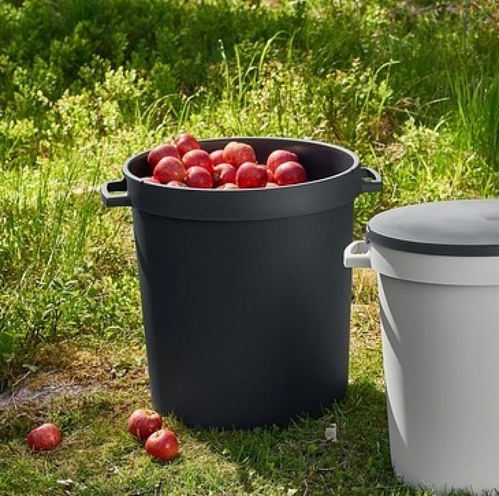 Tunna med Handtag, 45 Liter, WATER BARREL, 42 x 51 x H 46 cm, Svart i gruppen Förvaring / Förråd- och garageförvaring / Korgar och hinkar hos SmartaSaker.se (43026)