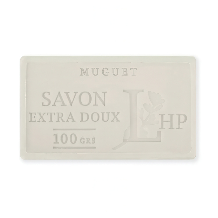 Tvål med doft av Liljekonvalj, 100 g, SAVON DE MARSEILLE MUGUET, 8,5 x 5 x H 2,5 cm, Vit i gruppen Tillbehör och liknande hos SmartaSaker.se (43036)