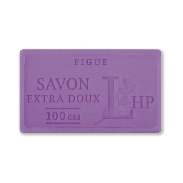 Tvål med Fikondoft, 100 g, SAVON DE MARSEILLE FIGUE, 8,5 x 5 x H 2,5 cm, Lila i gruppen Tillbehör och liknande hos SmartaSaker.se (43043)