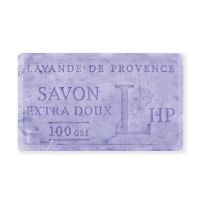 Tvål med Lavendelblommor, 100g, SAVON DE MARSEILLE LAVANDE FLEURS, 8,5 x 5 x H 2,5 cm, Lila i gruppen Tillbehör och liknande hos SmartaSaker.se (43045)
