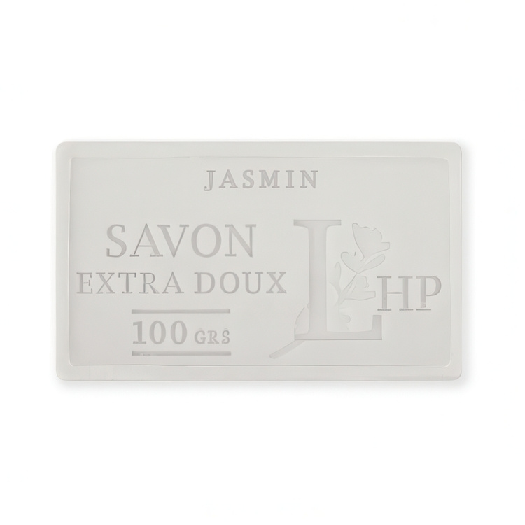 Tvål parfymerad med jasmindoft 100 g, SAVON DE MARSEILLE JASMIN, 8,5 x 5 x H 2,5 cm, Offwhite i gruppen Tillbehör och liknande hos SmartaSaker.se (43059)