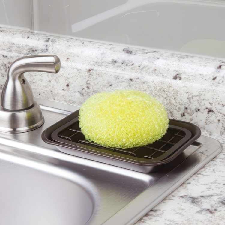 Tvålkopp i metall, Självdränerande, GIA SOAP DISH, 14,5 x 10 x H 2 cm, Matt svart i gruppen Förvaring / Badrumsförvaring hos SmartaSaker.se (43064)