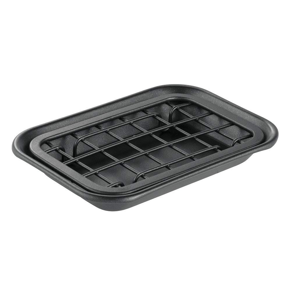 Tvålkopp i metall, Självdränerande, GIA SOAP DISH, 14,5 x 10 x H 2 cm, Matt svart i gruppen Förvaring / Badrumsförvaring hos SmartaSaker.se (43064)