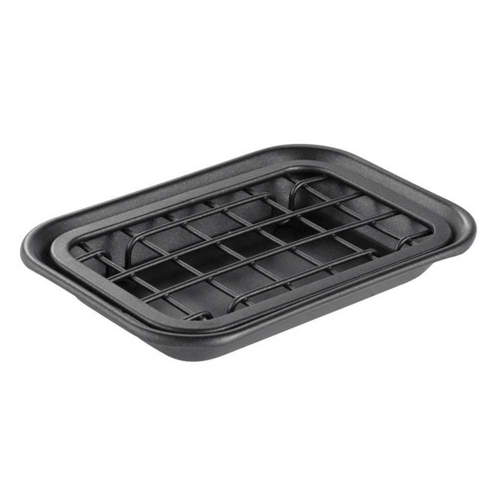 Tvålkopp i metall, Självdränerande, GIA SOAP DISH, 14,5 x 10 x H 2 cm, Matt svart i gruppen Förvaring / Badrumsförvaring hos SmartaSaker.se (43064)