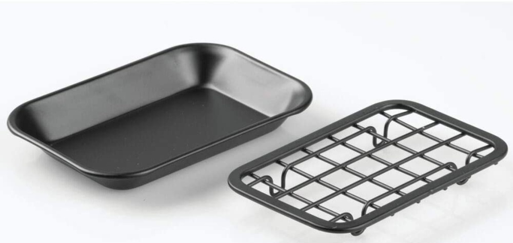 Tvålkopp i metall, Självdränerande, GIA SOAP DISH, 14,5 x 10 x H 2 cm, Matt svart i gruppen Förvaring / Badrumsförvaring hos SmartaSaker.se (43064)