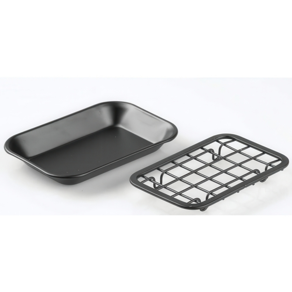 Tvålkopp i metall, Självdränerande, GIA SOAP DISH, 14,5 x 10 x H 2 cm, Matt svart i gruppen Förvaring / Badrumsförvaring hos SmartaSaker.se (43064)