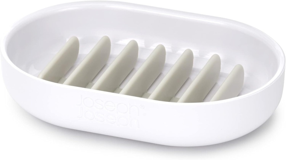 Tvålkopp, DUO QUICK-DRAIN, 11.5 x 8 x H 2,5 cm, Joseph Joseph, Vit i gruppen Förvaring / Badrumsförvaring hos SmartaSaker.se (43070)