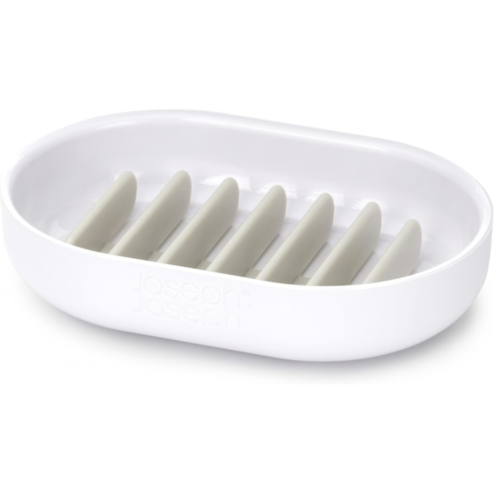 Tvålkopp, DUO QUICK-DRAIN, 11.5 x 8 x H 2,5 cm, Joseph Joseph, Vit i gruppen Förvaring / Badrumsförvaring hos SmartaSaker.se (43070)