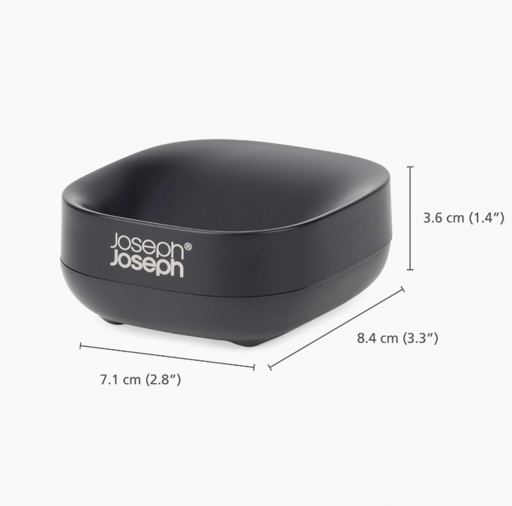 Tvålkopp, SLIM COMPACT, Joseph Joseph, 7,1 x 8,4 x H 3,6 cm, Svart i gruppen Förvaring / Badrumsförvaring hos SmartaSaker.se (43074)
