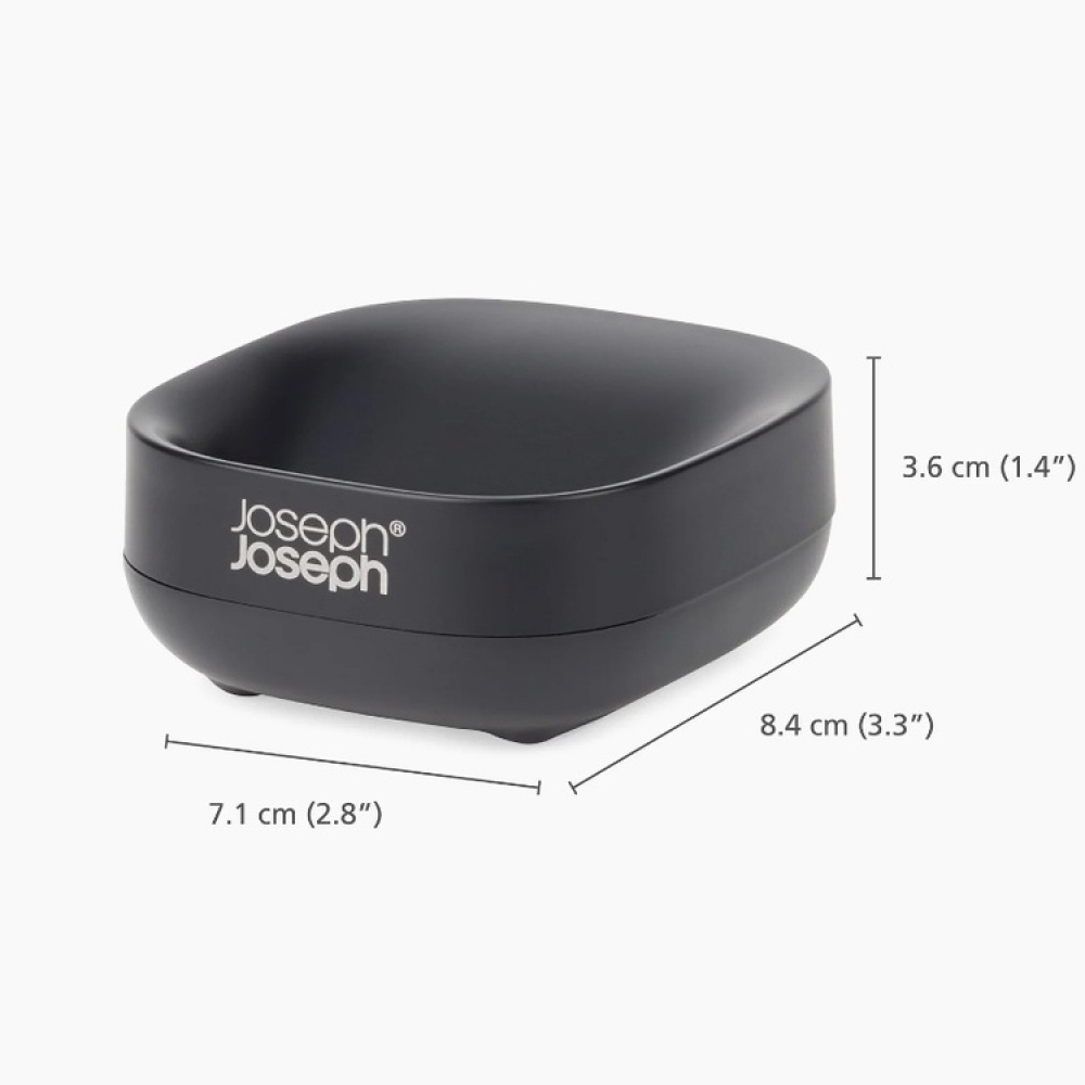 Tvålkopp, SLIM COMPACT, Joseph Joseph, 7,1 x 8,4 x H 3,6 cm, Svart i gruppen Förvaring / Badrumsförvaring hos SmartaSaker.se (43074)