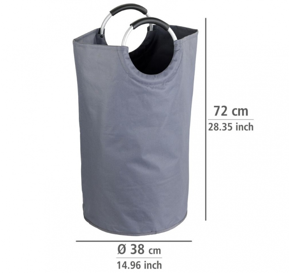 Tvättkasse, Stor, 69 L, JUMBO BASKET, Ø 38 x H 72 cm, Mörkgrå i gruppen Förvaring / Tvätt och tork / Tvättkorgar hos SmartaSaker.se (43082)