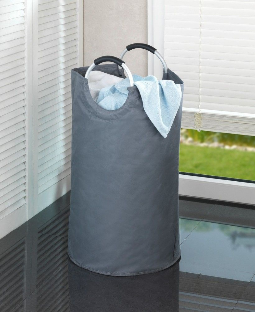 Tvättkasse, Stor, 69 L, JUMBO BASKET, Ø 38 x H 72 cm, Mörkgrå i gruppen Förvaring / Tvätt och tork / Tvättkorgar hos SmartaSaker.se (43082)